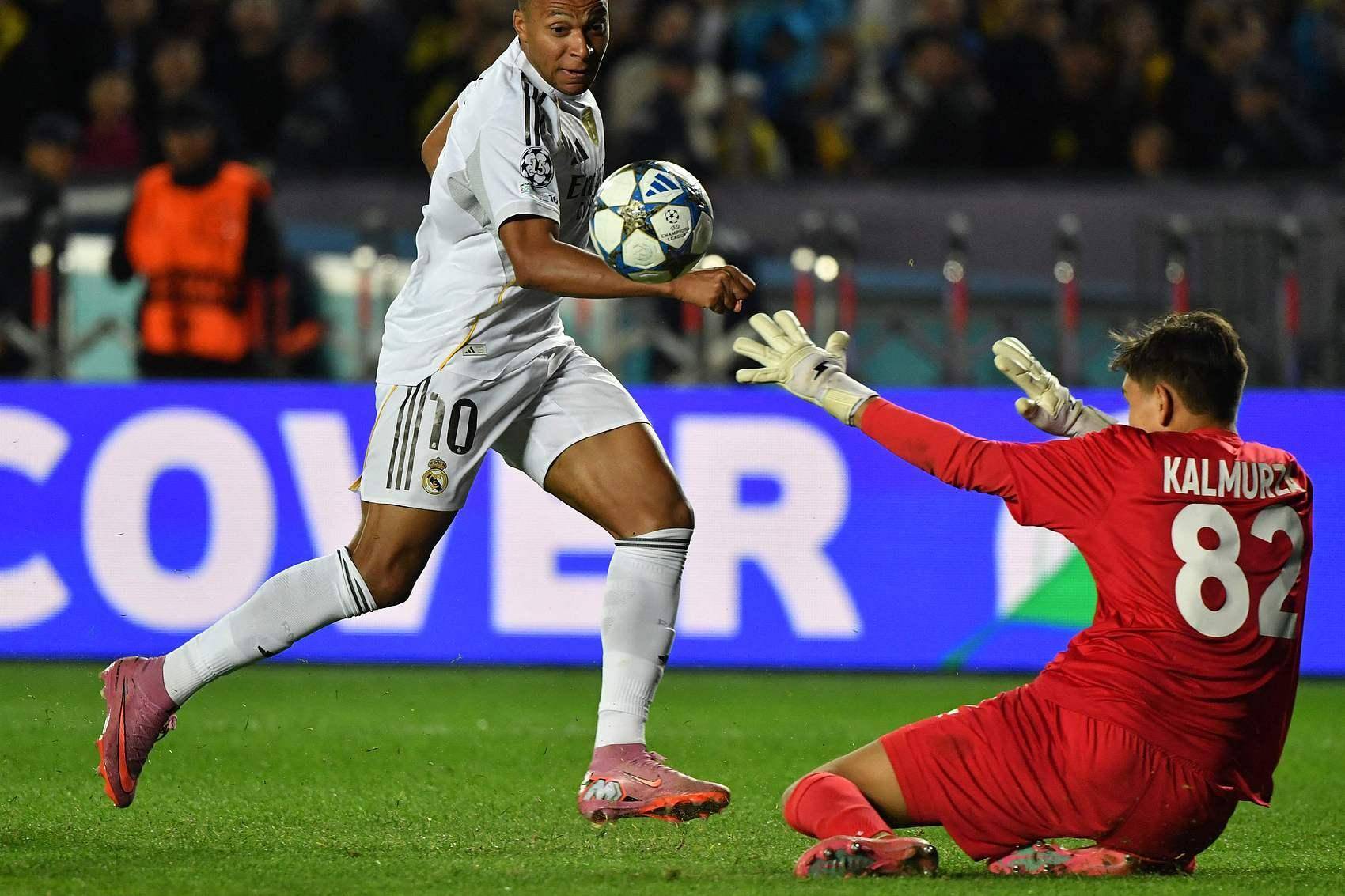 【欧冠】姆巴佩帽子戏法，皇马五球大胜阿拉木图