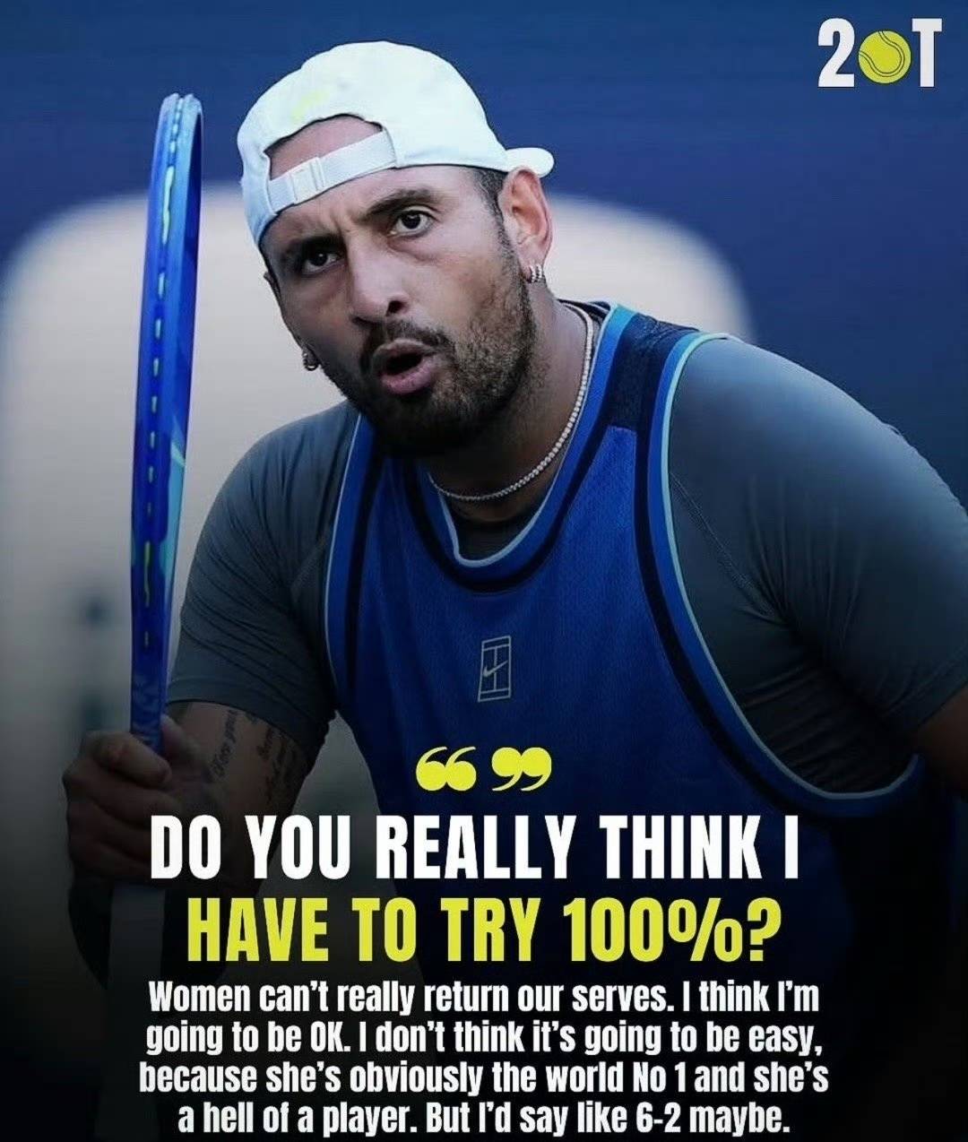 克耶高斯称输萨巴伦卡就退役,网友替椰子担心:难赢性别大战规则